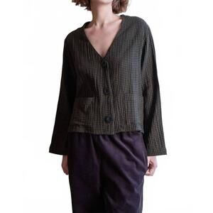 NEW BIBICO irma over shirt in olive check